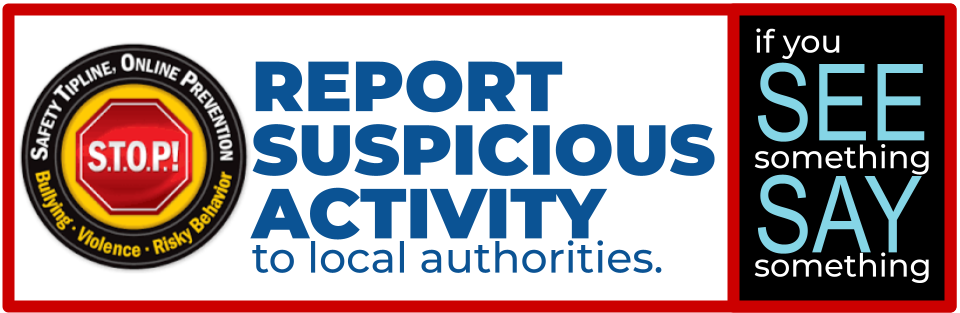 Report suspicious activity.